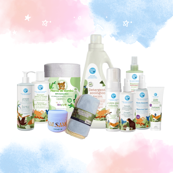 Canaste de aseo + cuidado del bebe ECOTU